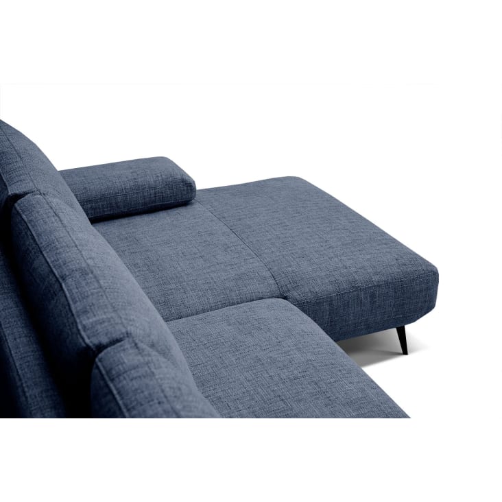 Canapé d'angle droit 4 places tissu bleu-Mello cropped-8