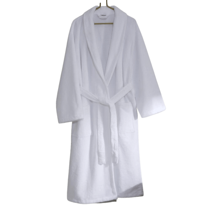 Peignoir en microfibre et coton blanc taille M Bien etre Maisons du Monde