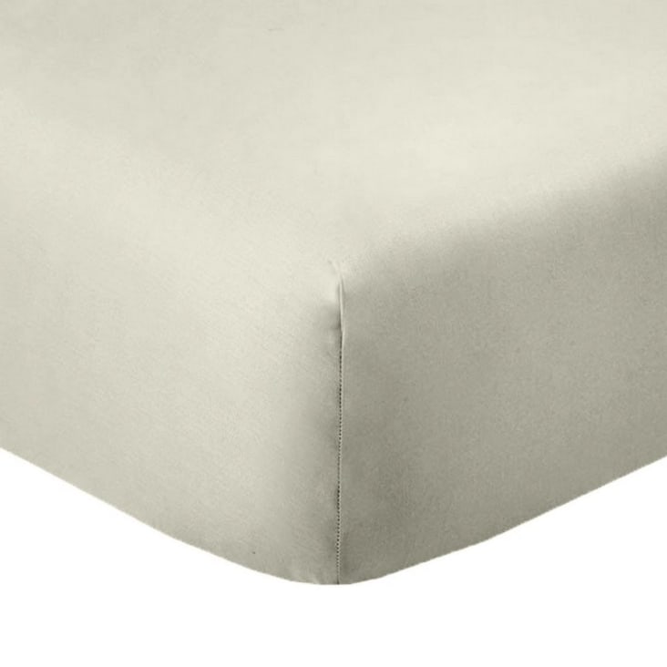 Drap-housse en coton lavé motif carreaux jacquard - Blanc - 140x190 cm - Coton | Leroy Merlin