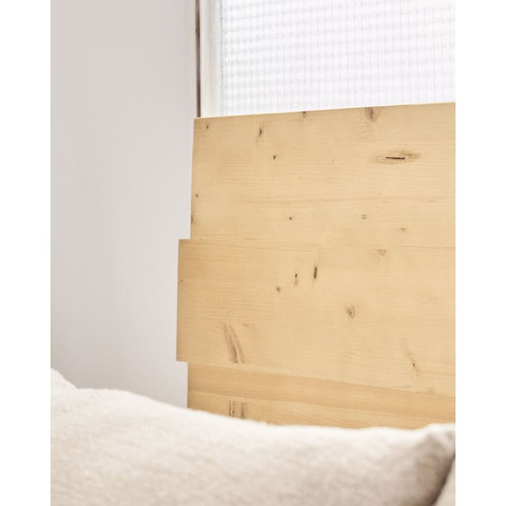 Tête de lit en bois d'épicéa pour lit de 180 cm couleur blanc-Siara cropped-6