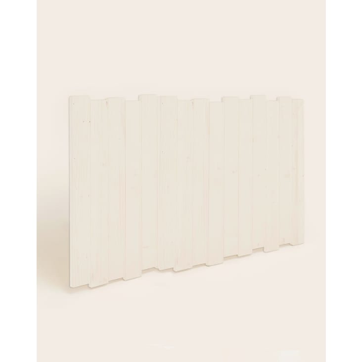 Cabecero cama 150 cm BUDAPEST, acolchado vertical, símil piel Blanco