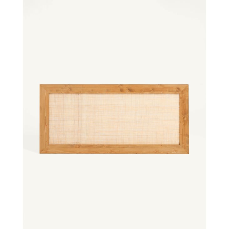 Tête de lit bois et raphia couleur marron clair pour lit 180 cm-Marnie cropped-2