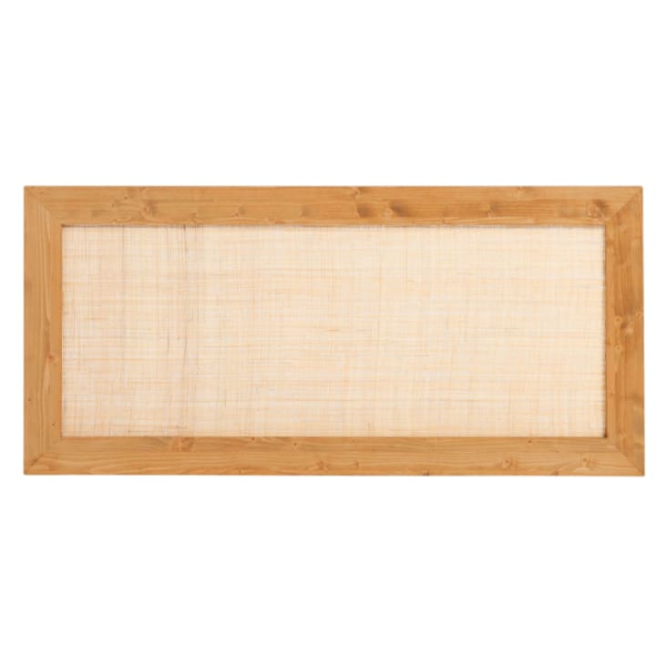 Tête de lit bois et raphia couleur marron clair pour lit 180 cm-Marnie cropped-4