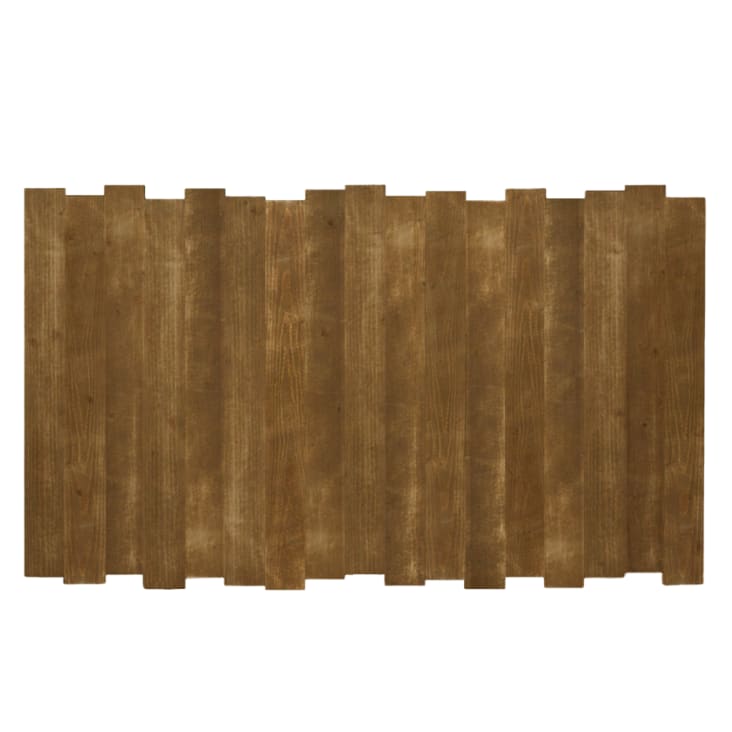 Tête de lit en bois d’épicéa couleur marron vieilli pour lit 135 cm-Dakari