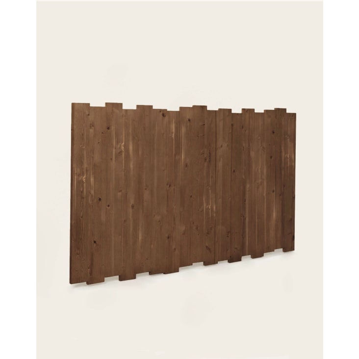 Tête de lit en bois d’épicéa couleur marron vieilli pour lit 135 cm-Dakari cropped-2