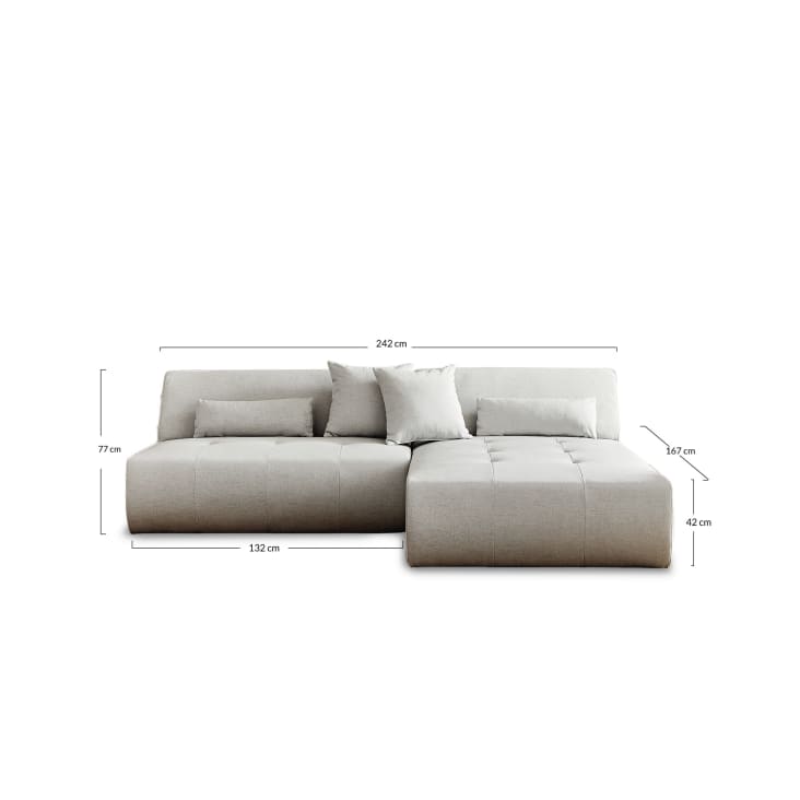 Canapé d'angle réversible 4 places en tissu gris foncé-Onyx cropped-9