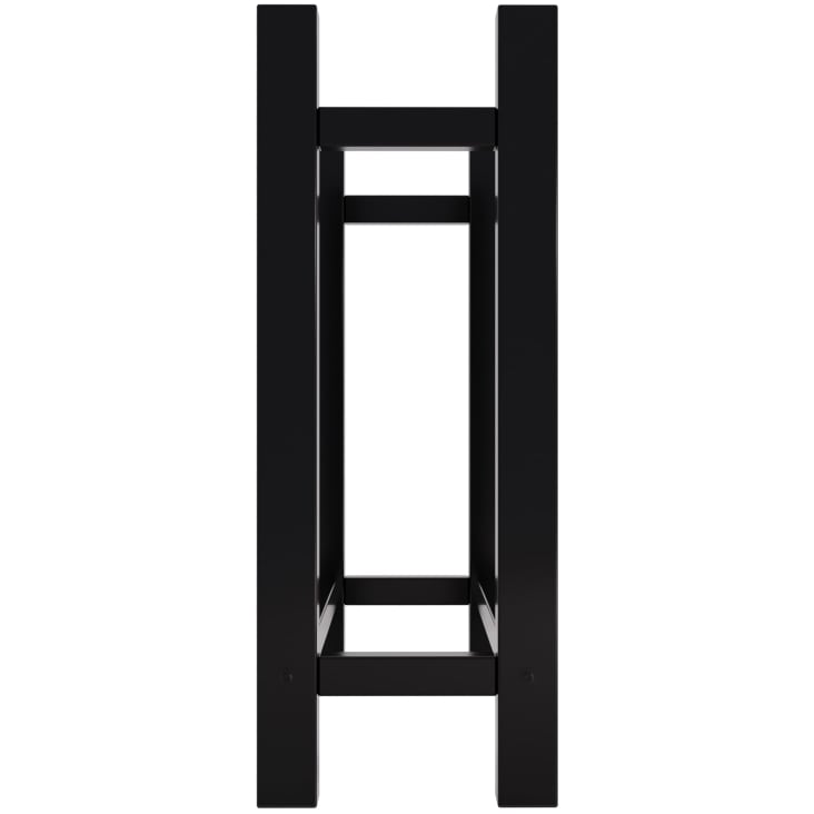 Porte bûches rectangulaire LUIS en acier noir 120x40x20 cm