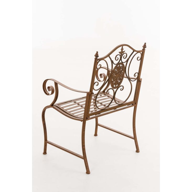 Chaise de jardin avec accoudoirs en métal Marron antique-PUNJAB cropped-4