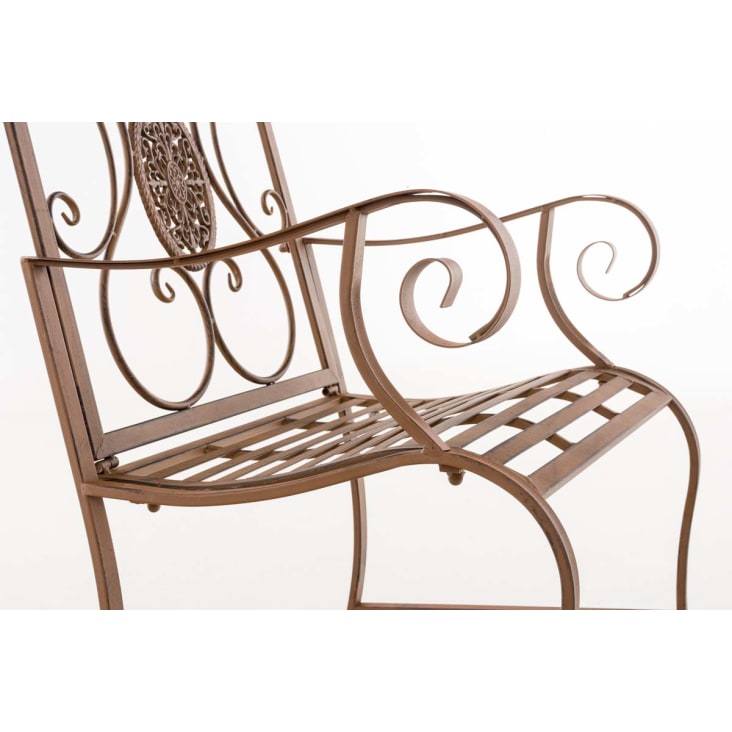 Chaise de jardin avec accoudoirs en métal Marron antique-PUNJAB cropped-6