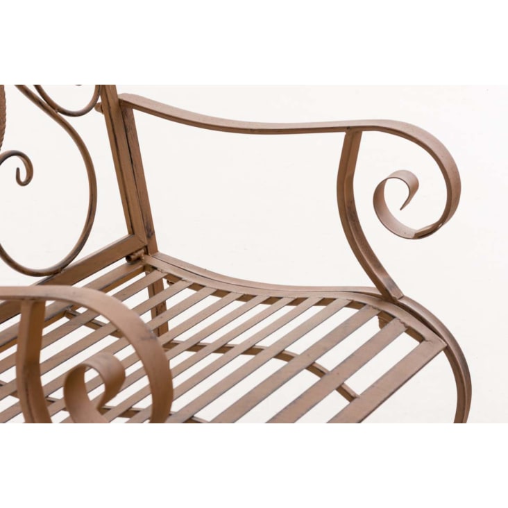 Chaise de jardin avec accoudoirs en métal Marron antique-PUNJAB cropped-8