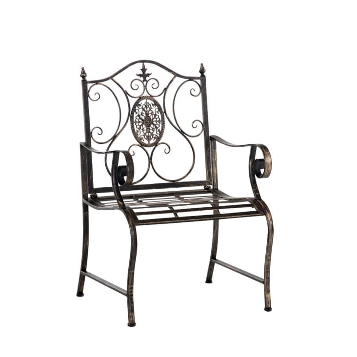 Chaise de jardin avec accoudoirs en métal Bronze-PUNJAB