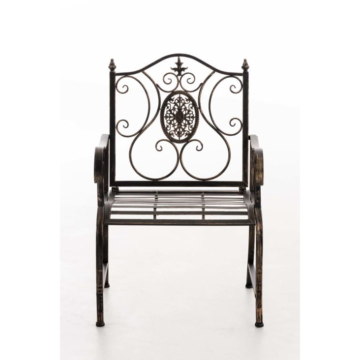 Chaise de jardin avec accoudoirs en métal Bronze-PUNJAB cropped-2