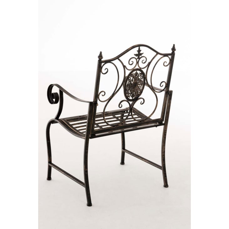 Chaise de jardin avec accoudoirs en métal Bronze-PUNJAB cropped-3