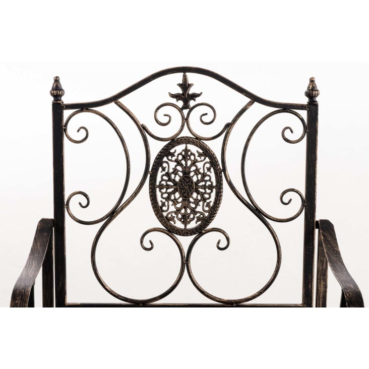 Chaise de jardin avec accoudoirs en métal Bronze-PUNJAB cropped-5