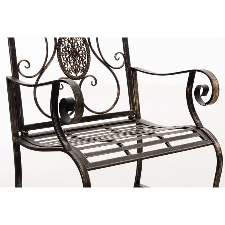 Chaise de jardin avec accoudoirs en métal Bronze-PUNJAB cropped-6