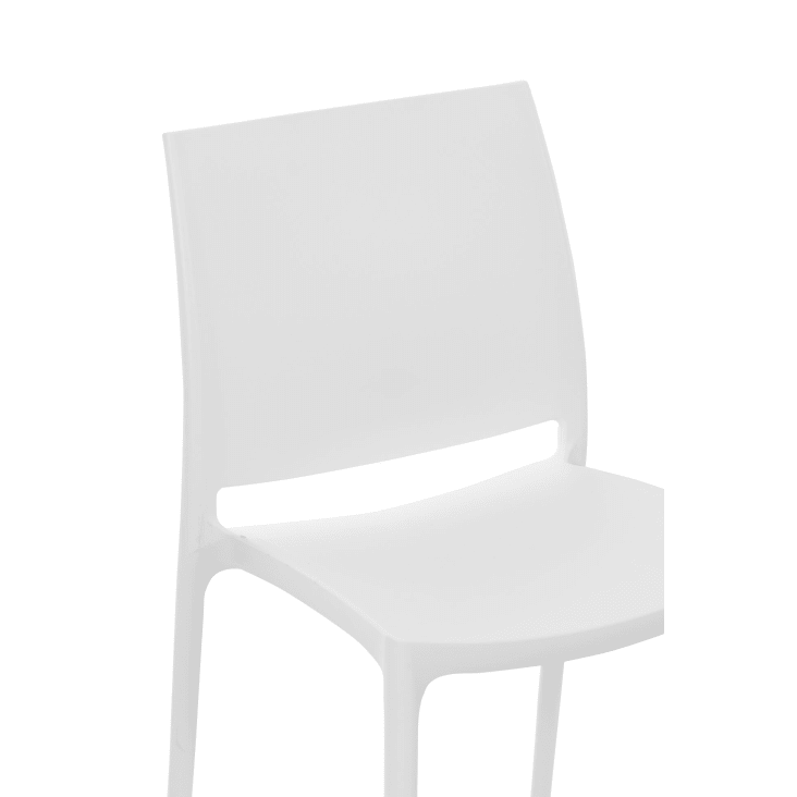 Chaise de jardin empilable résistante aux UV en plastique Blanc-Maya cropped-4