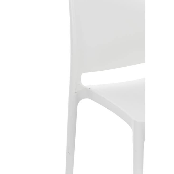 Chaise de jardin empilable résistante aux UV en plastique Blanc-Maya cropped-5