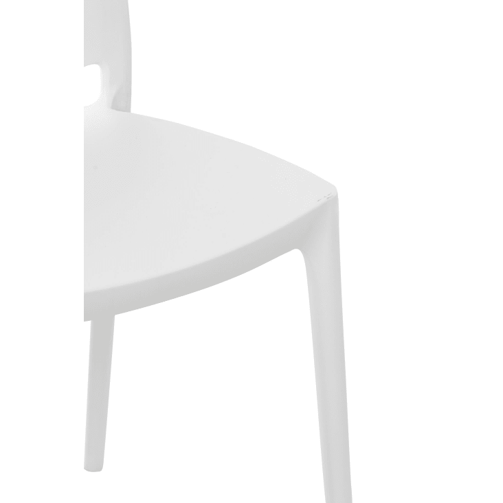 Chaise de jardin empilable résistante aux UV en plastique Blanc-Maya cropped-6