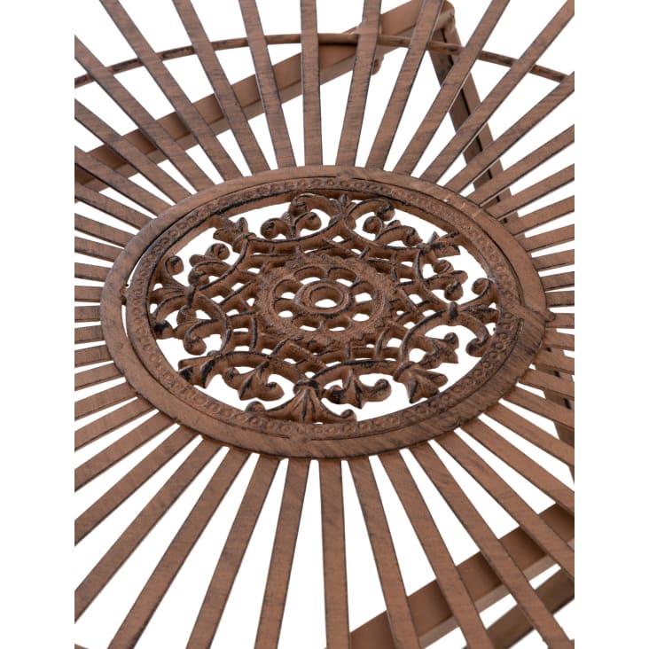 Table de jardin ronde en métal Marron antique-TEGAL cropped-6