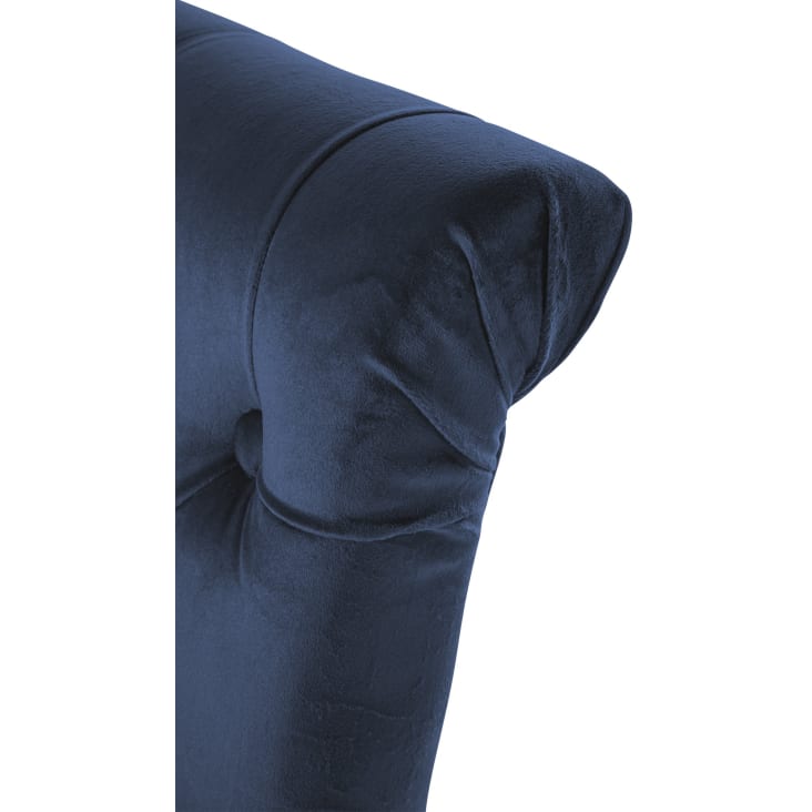 Silla de comedor con pies de bois y asiento de terciopelo azul-Lisburn cropped-3