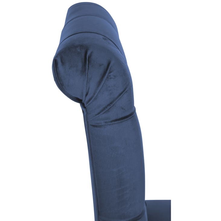 Silla de comedor con pies de bois y asiento de terciopelo azul-Lisburn cropped-4