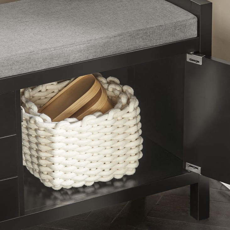 Sitzkommode mit Sitzfläche und Stauraum MDF Schwarz Maisons du Monde