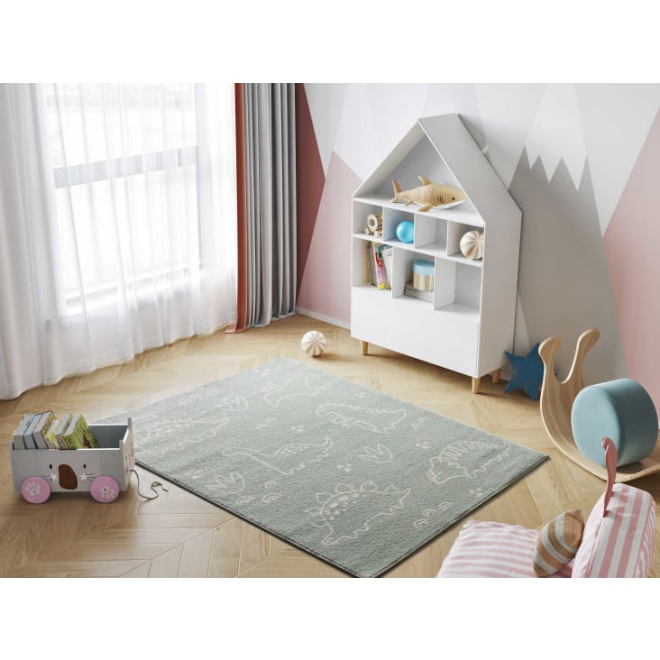 Alfombra infantil pelo corto diseño Dino Baby dinosaurio alfombra  habitación infantil rosa