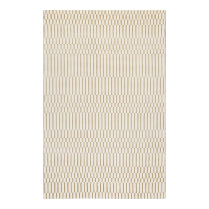 Tapis motif damier en relief - crème et beige - 160x230cm BIANCA
