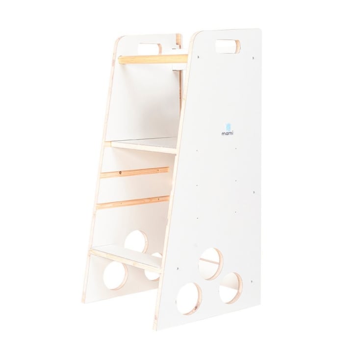 SOFTHOM Klappbarer Lernturm Montessori - Höhenverstellbarer Kindertritthocker Für Küche & Bad