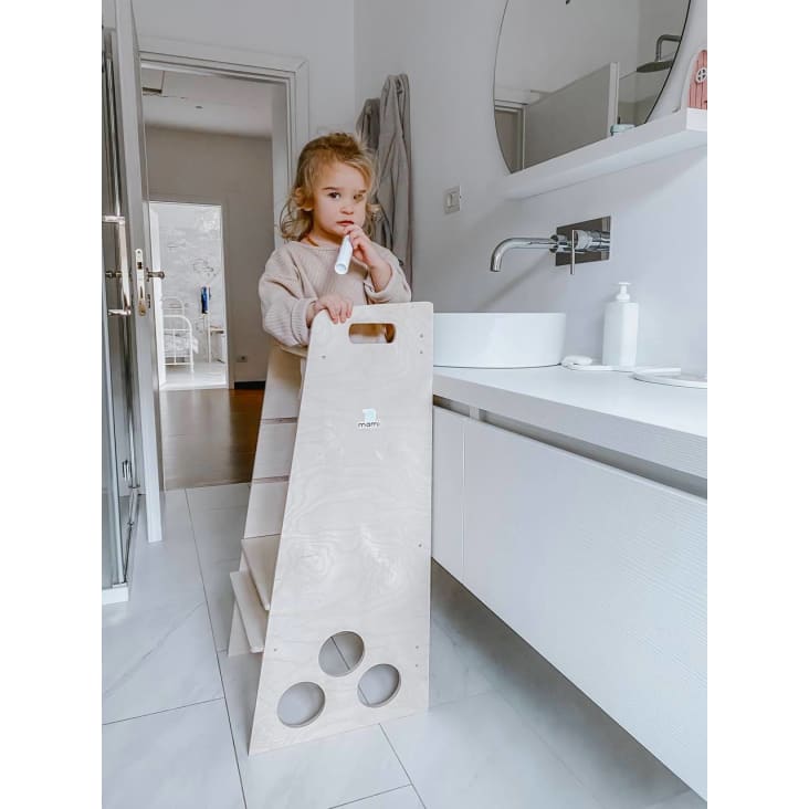 Labebe Montessori Lernturm Faltbar - 3in1 Learning Tower Mit Tafel