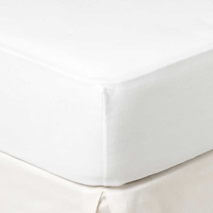 Sábana bajera ajustable lisa Gris cama 150 cm - 150x200 cm, algodón 200  hilos.