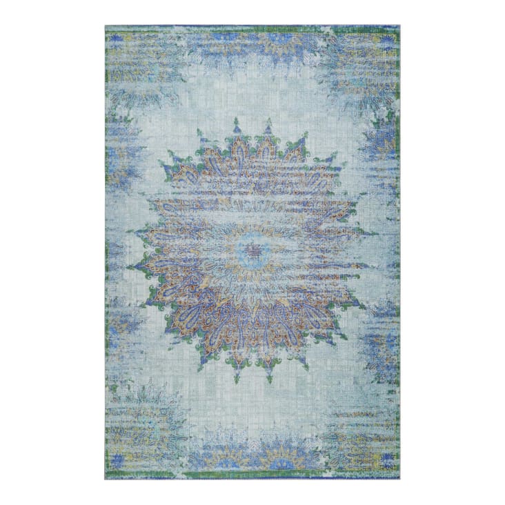 Flacher Teppich, Vintage, orientalisches Muster, Monde blau ROOFTOP 200x300 du Maisons 