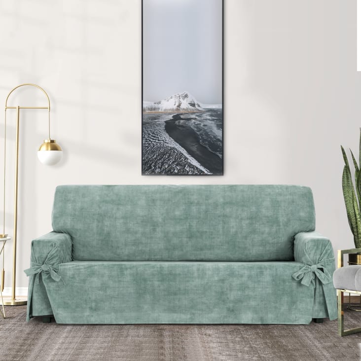 Copridivano 2 posti antimacchia con laccetti acquamarina 140 180 cm EYSA Maisons du Monde
