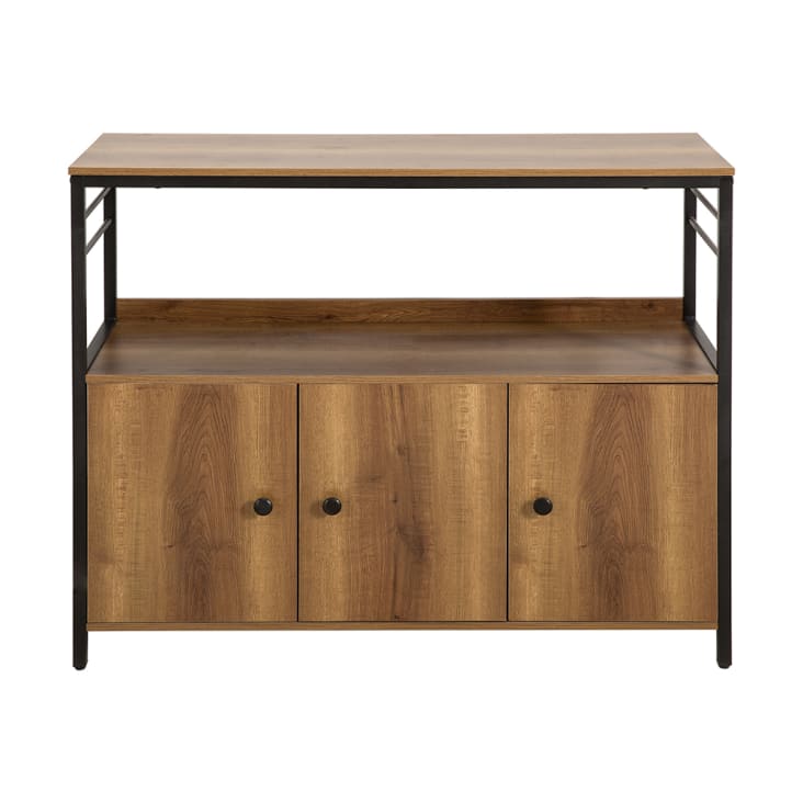 Armoire Penderie Mobile HOMCOM - Rangement Pratique Avec Roulettes - Noyer