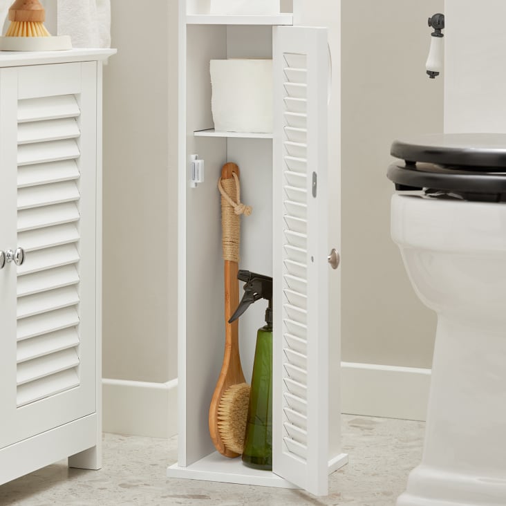 Support papier toilette armoir toilettes porte brosse wc en bois – blanc  frg177-w sobuy® - Conforama