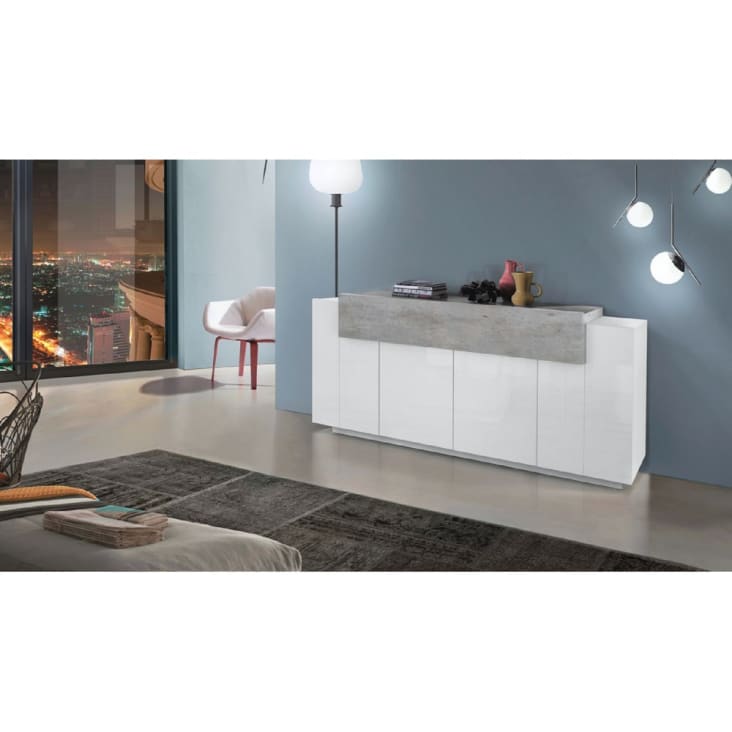 Credenza cucina moderna mobile soggiorno bianca legno Coro Bata