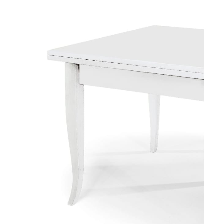 Tavolo in legno bianco allungabile a libro 90x90 - 180x90 cm SANTA CROCE