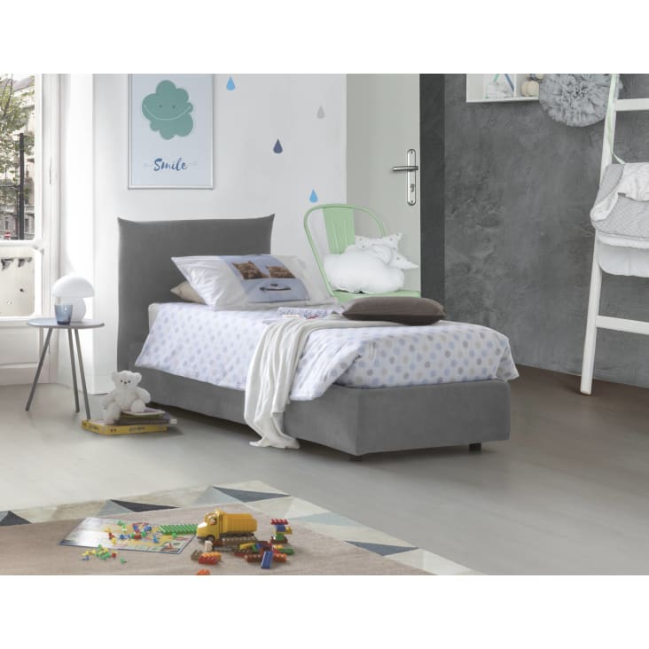 Dmora - Cama infantil Daaron, Estructura con segunda cama nido, Cama  individual para dormitorio con 3 cajones