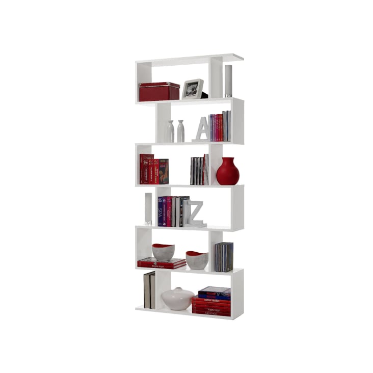 DecHome Libreria Moderna a 5 Livelli con 8 Ripiani Aperti in Truciolato  120x20x171 cm Grigia e Bianca - 539-836