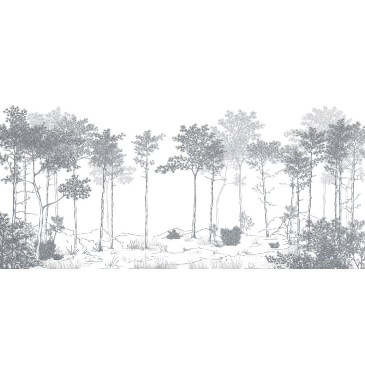 Papier peint panoramique balade dans les bois gris 300x250cm cropped-2