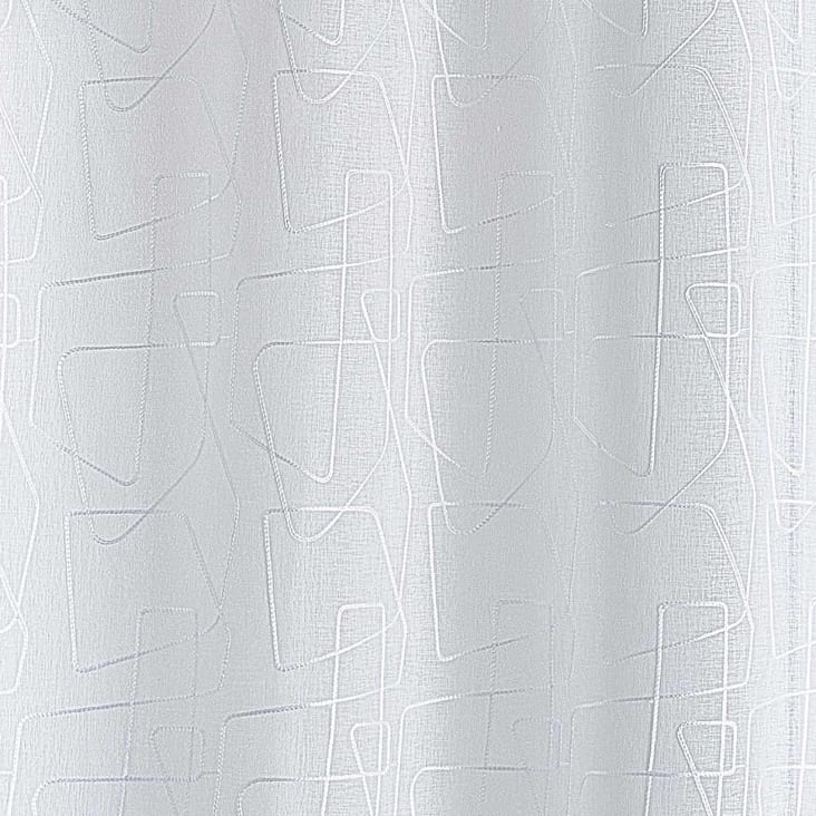 Voilage tamisant à motif dévoré polyester/etamine blanc 140x240 cm
