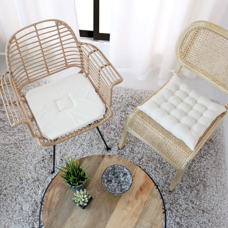 Galette de chaise vert en coton 40x40 cm uni BURTO COUSSIN DE SOL