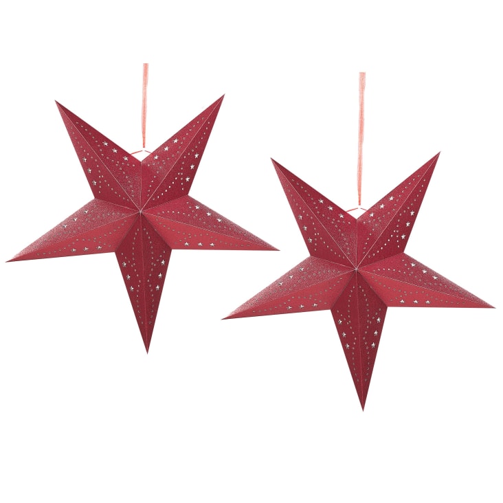 Weihnachtsdeko LED rot Sternform mit Glitzer 60 cm 2er Set Motti | Maisons  du Monde