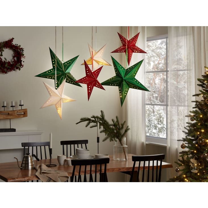 Maisons 45 Sternform cm Motti Set 2er LED Weihnachtsdeko Monde | Samtstoff du rot