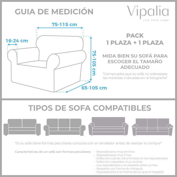 Funda de sofá 2 plazas relax XL bielástica taupe 150 - 200