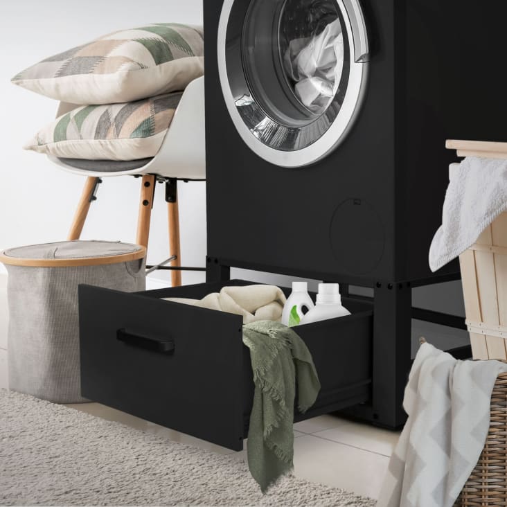 Soporte de elevación para lavadora o secadora con cajón negro