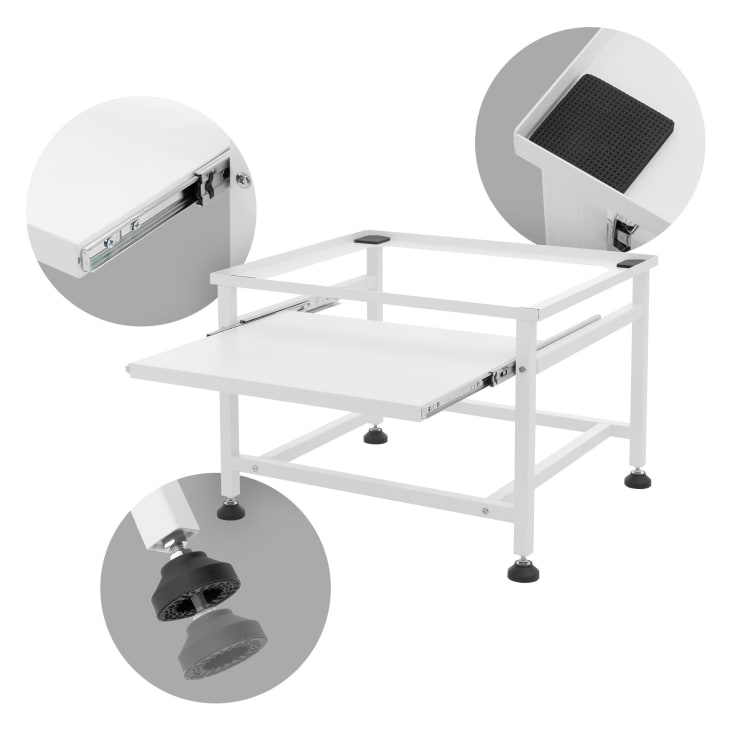 ML-Design Pedestal para Lavadora con 4 Pies Acolchados Ajustable Anchura  55-78 cm , Altura 10