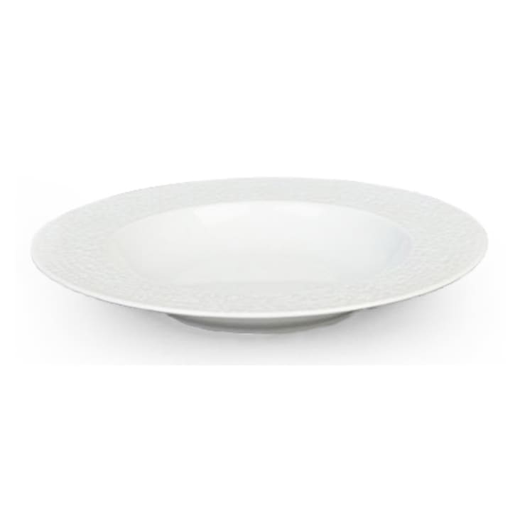 H&H Piatto Fondo Arcadia In Porcellana, Bianco, 22.5 Cm, Lavabile In Lavastoviglie E Microonde, Design Moderno