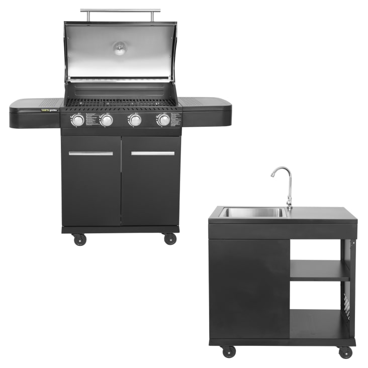 vidaXL Barbecue Esterno Cucina a Gas Completa Acciaio 4 Bruciatori con  Ruote : : Casa e cucina