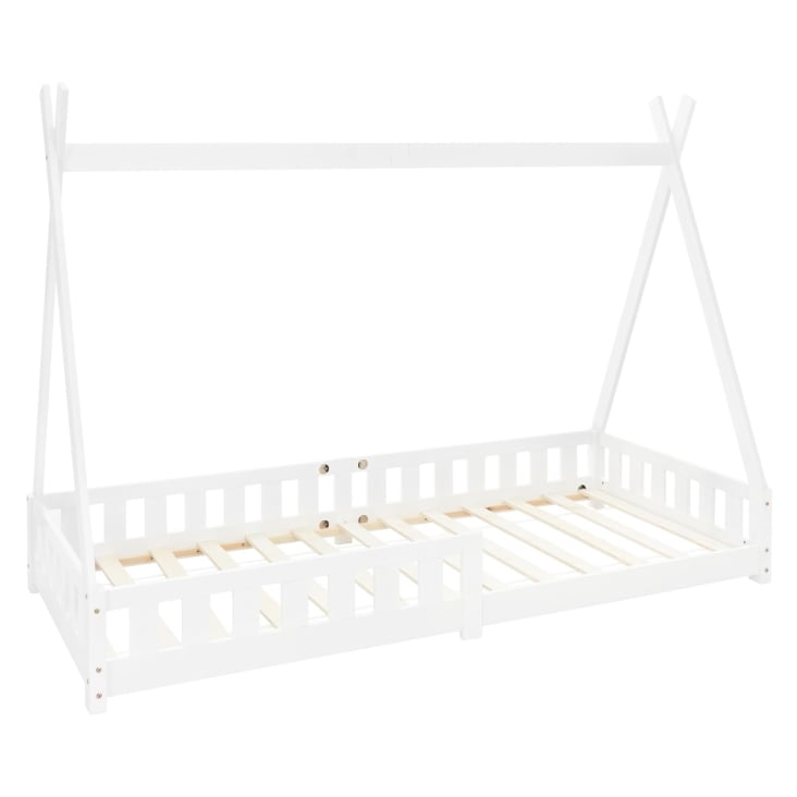 Letto A Castello In Pino Massiccio Per Bambini E Ragazzi – 90x200 Cm, Grigio/Bianco, Basso E Sicuro Con Ringhiera, Risparmia Spazio, Facile Montaggio - 2